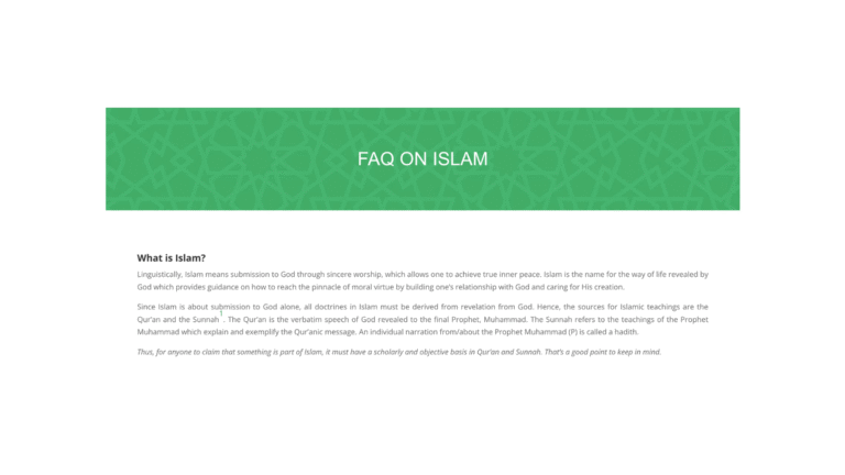 FAQ on Islam